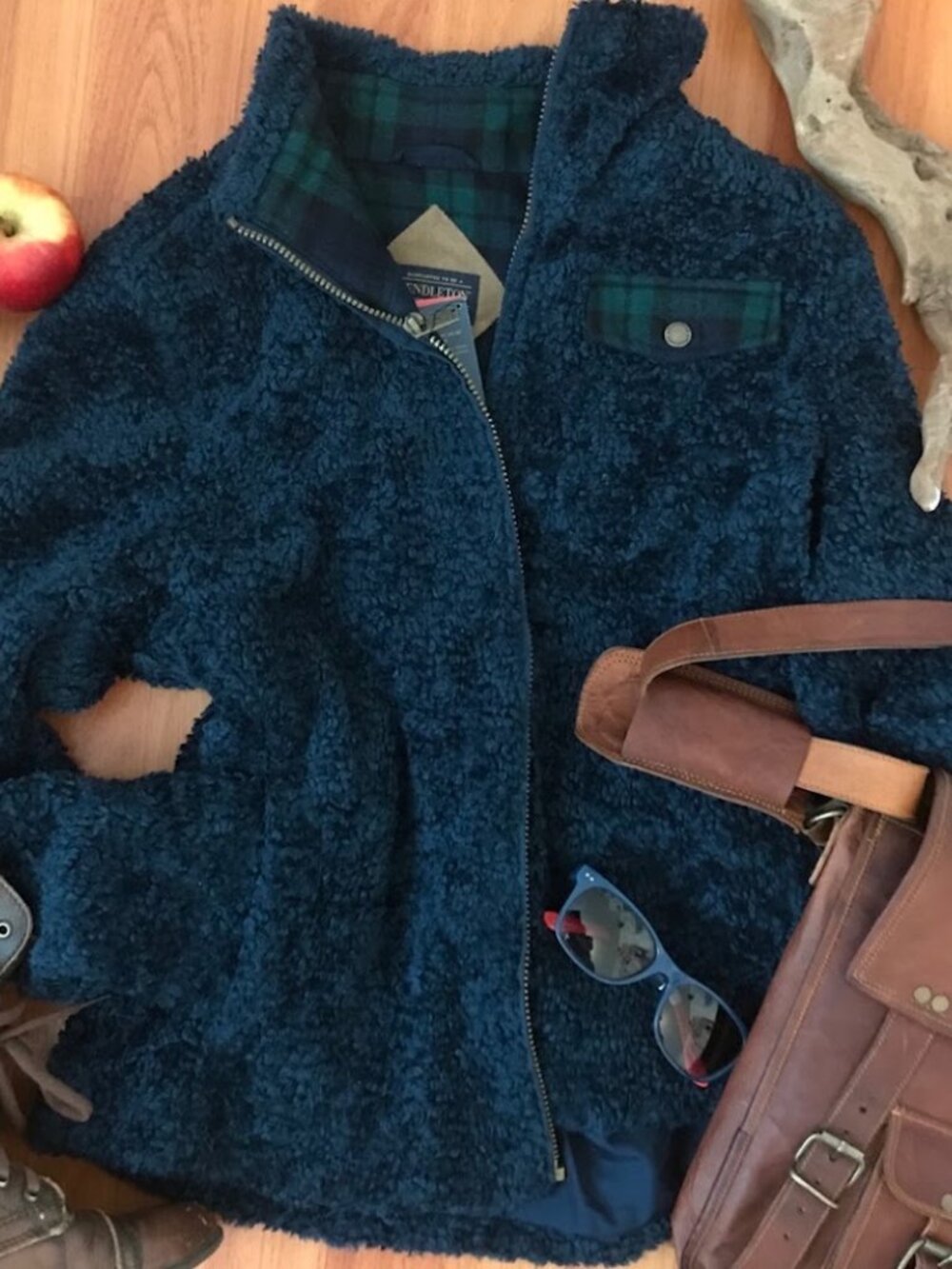 Pendleton Women's Deep Pile Sherpa Fleece Zip-Up Jacket.